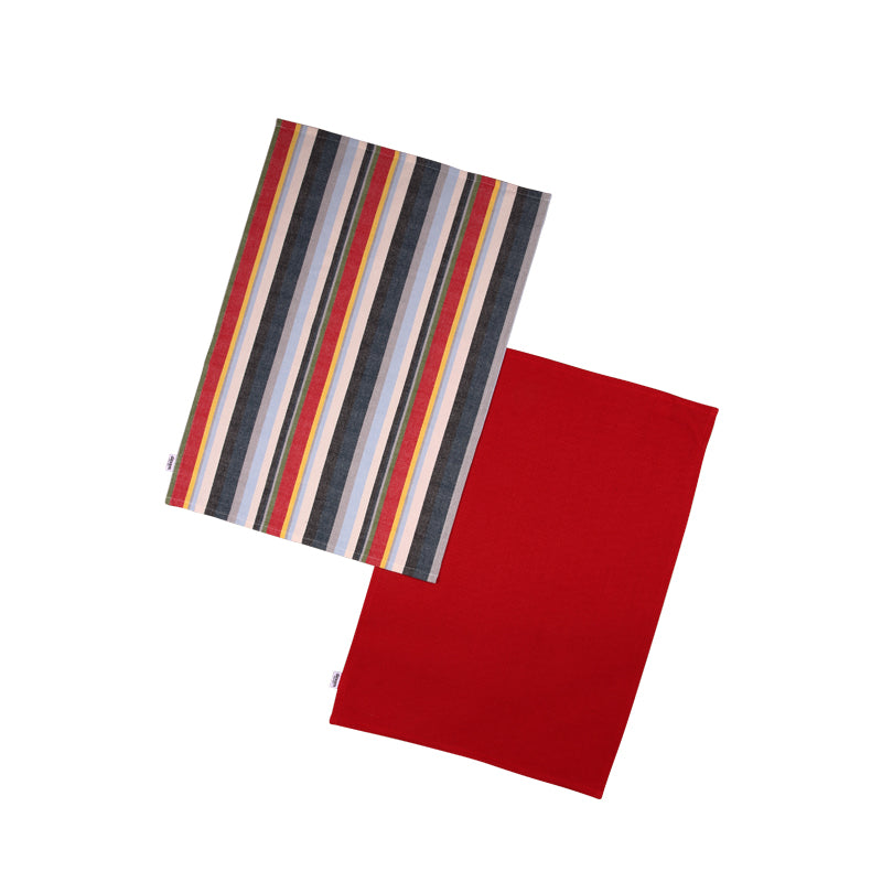 Recycled Cotton Tea Towels - Set of 2 - Red