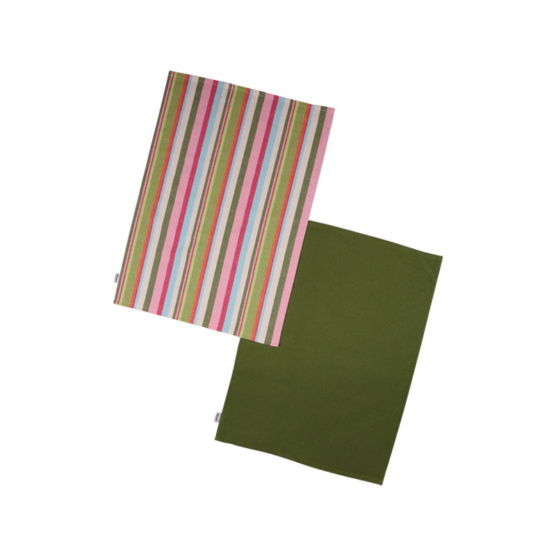 Recycled Cotton Tea Towels - Set of 2 - Green
