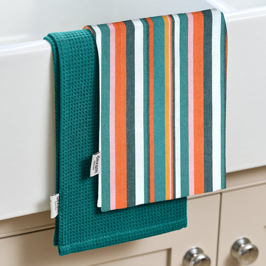 Recycled Cotton Tea Towels - Set of 2 - Teal