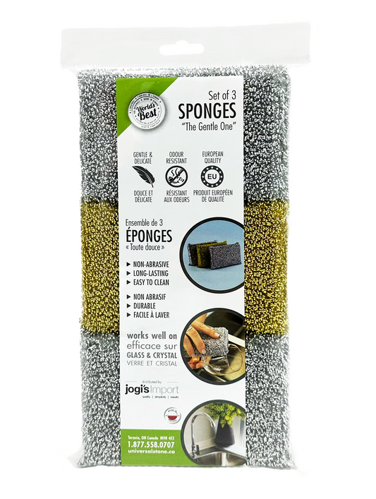 ‘The Gentle One’ – Set of 3 Sponges – Silver and Gold