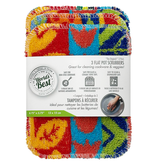FLAT Pot Scrubbers - 3 Pack - Printed
