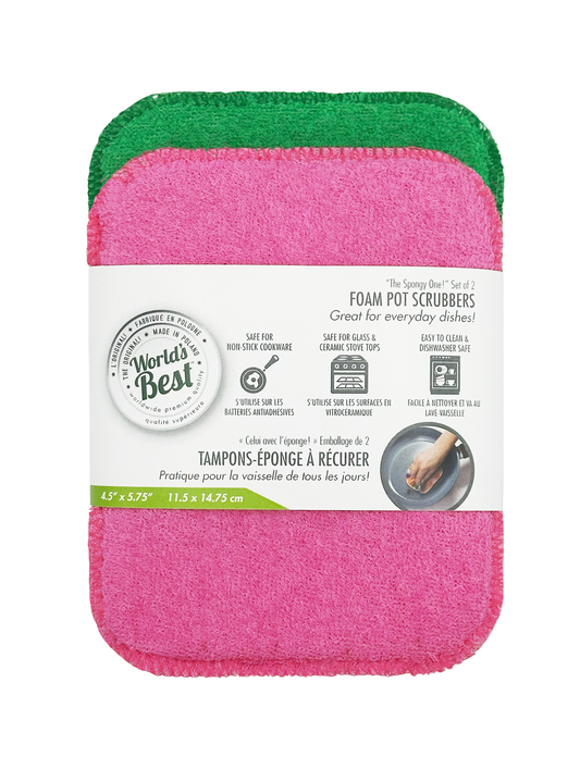 Foam Pot Scrubbers - Set of 2