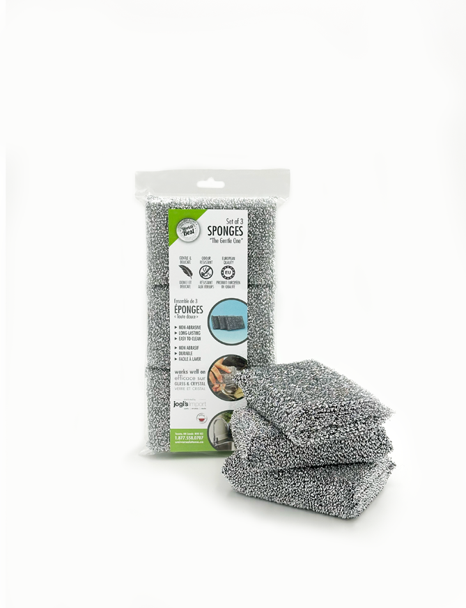 Sso Sponge ‘The Gentle One’ - Set of 3 Sponges – Silver – Jogi's Import & Design