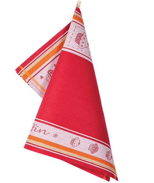 Muffin - Red - Tea Towel